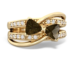 Smoky Quartz Bowtie 14K Yellow Gold ring R2360