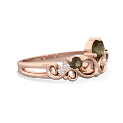 Smoky Quartz Crown Keepsake 14K Rose Gold ring R5740