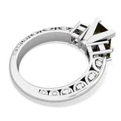 Smoky Quartz Eternal Embrace Engagement 14K White Gold ring C2001