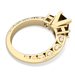 Smoky Quartz Eternal Embrace Engagement 14K Yellow Gold ring C2001