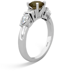 Thumbnail for Smoky Quartz Engagement 14K White Gold ring R2002 - side view