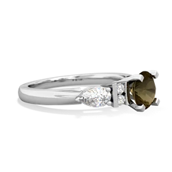 Thumbnail for Smoky Quartz Engagement 14K White Gold ring R2002 - hand 1 view
