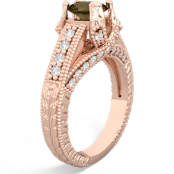 Smoky Quartz Antique Style 14K Rose Gold ring R2028