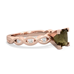 Smoky Quartz Infinity 6Mm Princess Engagement 14K Rose Gold ring R26316SQ