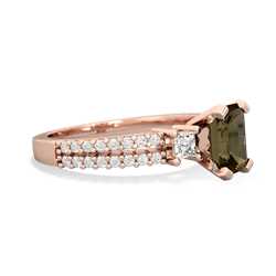 Smoky Quartz Classic 7X5mm Emerald-Cut Engagement 14K Rose Gold ring R26437EM