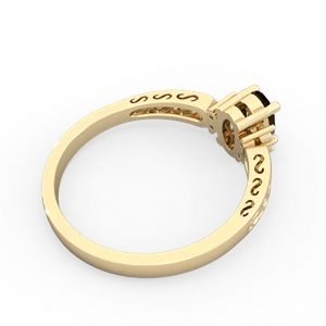 Smoky Quartz Filligree Scroll Oval 14K Yellow Gold ring R0812