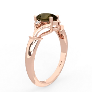 Smoky Quartz Precious Pear 14K Rose Gold ring R0826