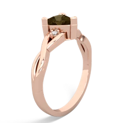 Smoky Quartz Trillion Twist 14K Rose Gold ring R2104