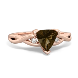 Smoky Quartz Trillion Twist 14K Rose Gold ring R2104