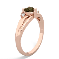 Smoky Quartz Split Band Swirl 14K Rose Gold ring R2130