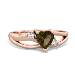 Smoky Quartz Split Band Swirl 14K Rose Gold ring R2130