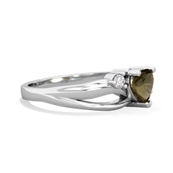 Smoky Quartz Split Band Swirl 14K White Gold ring R2130