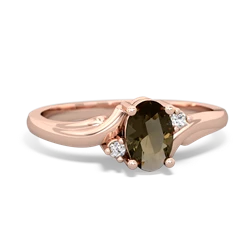 Smoky Quartz Elegant Swirl 14K Rose Gold ring R2173