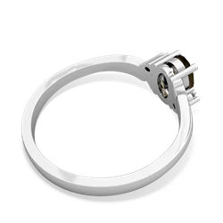 Smoky Quartz Elegant Swirl 14K White Gold ring R2173