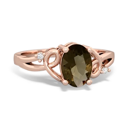 Smoky Quartz Swirls 14K Rose Gold ring R2347