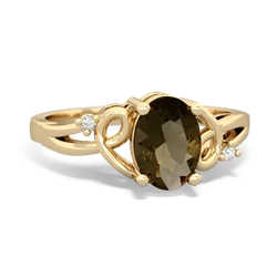 Smoky Quartz Swirls 14K Yellow Gold ring R2347