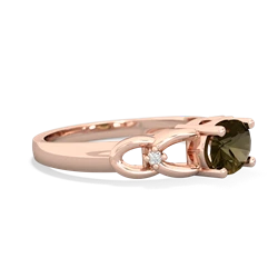 Smoky Quartz Links 14K Rose Gold ring R4032