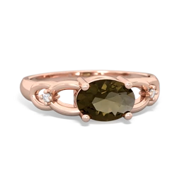 Smoky Quartz Links 14K Rose Gold ring R4032