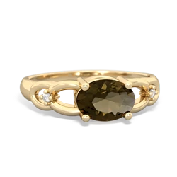 Smoky Quartz Links 14K Yellow Gold ring R4032