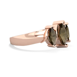 Smoky Quartz Three Peeks 14K Rose Gold ring R2433