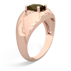 Smoky Quartz Men's Crossroads 14K Rose Gold ring R0361