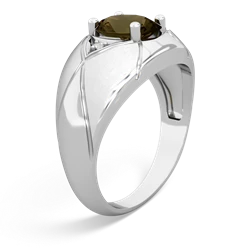 Smoky Quartz Men's Crossroads 14K White Gold ring R0361