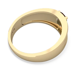 Smoky Quartz Men's Two Lane 14K Yellow Gold ring R0363