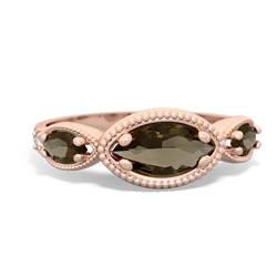 Smoky Quartz Milgrain Marquise 14K Rose Gold ring R5700