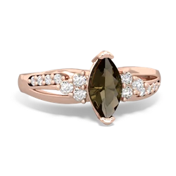 Smoky Quartz Royal Marquise 14K Rose Gold ring R2343