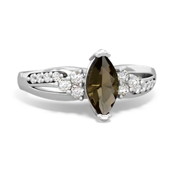 Smoky Quartz Royal Marquise 14K White Gold ring R2343