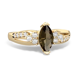 Smoky Quartz Royal Marquise 14K Yellow Gold ring R2343