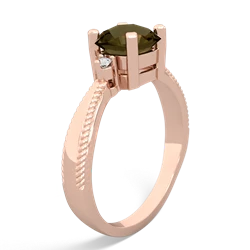 Smoky Quartz Cushion Rope 14K Rose Gold ring R2484