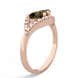 Smoky Quartz Mother And Child 14K Rose Gold ring R3010