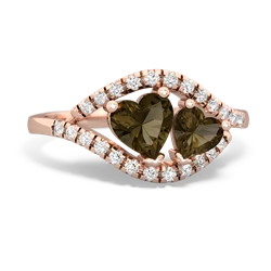 Smoky Quartz Mother And Child 14K Rose Gold ring R3010