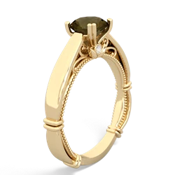 Smoky Quartz Renaissance 14K Yellow Gold ring R27806RD