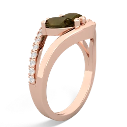 Smoky Quartz Nestled Heart Keepsake 14K Rose Gold ring R5650