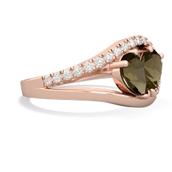 Smoky Quartz Nestled Heart Keepsake 14K Rose Gold ring R5650