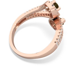 Smoky Quartz Diamond Dazzler 14K Rose Gold ring R3000