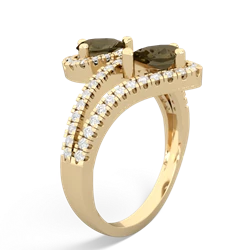 Smoky Quartz Diamond Dazzler 14K Yellow Gold ring R3000