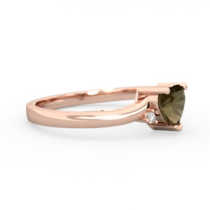 Smoky Quartz Delicate Heart 14K Rose Gold ring R0203