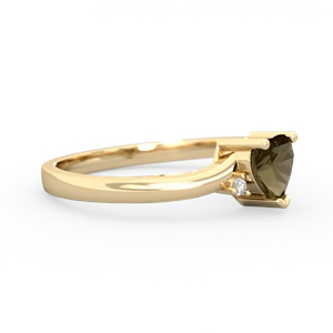 Smoky Quartz Delicate Heart 14K Yellow Gold ring R0203