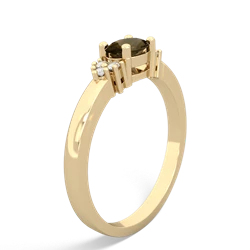 Smoky Quartz Simply Elegant East-West 14K Yellow Gold ring R2480