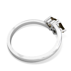 Smoky Quartz Sweethearts 14K White Gold ring R5260
