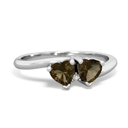 Smoky Quartz Sweethearts 14K White Gold ring R5260