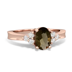 Smoky Quartz Simply Elegant 14K Rose Gold ring R2113