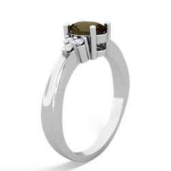 Smoky Quartz Simply Elegant 14K White Gold ring R2113