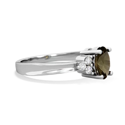 Smoky Quartz Simply Elegant 14K White Gold ring R2113