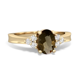 Smoky Quartz Simply Elegant 14K Yellow Gold ring R2113