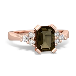 Smoky Quartz Timeless Classic 14K Rose Gold ring R2591