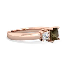 Smoky Quartz Three Stone Trellis 14K Rose Gold ring R4015